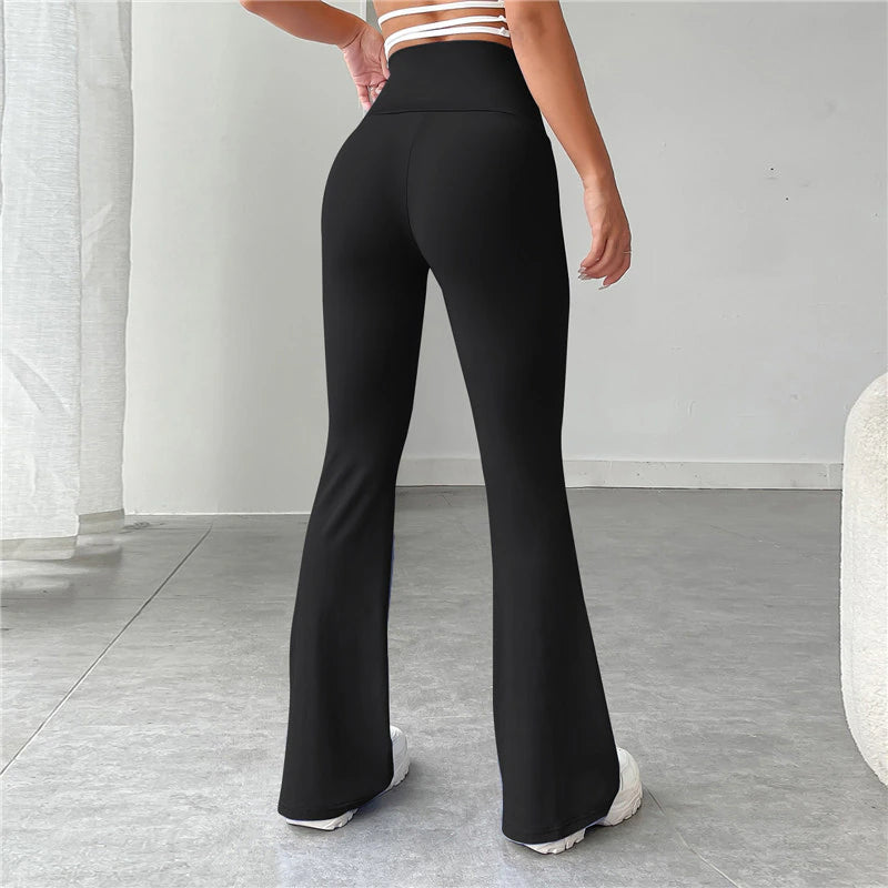 Women Micro Flared Shark Pants Leggings Slim Yoga Pants Women High Waist Wide Leg Pants Gym Sports Flared Pants Dance Trousers