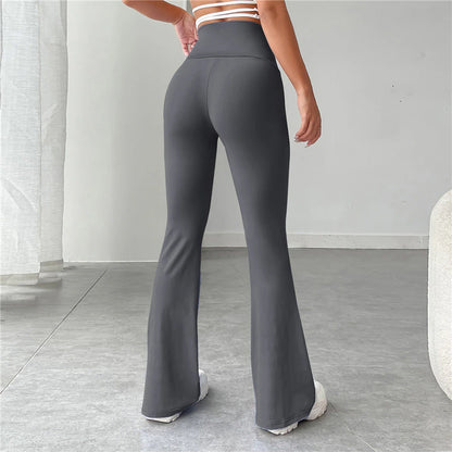 Women Micro Flared Shark Pants Leggings Slim Yoga Pants Women High Waist Wide Leg Pants Gym Sports Flared Pants Dance Trousers