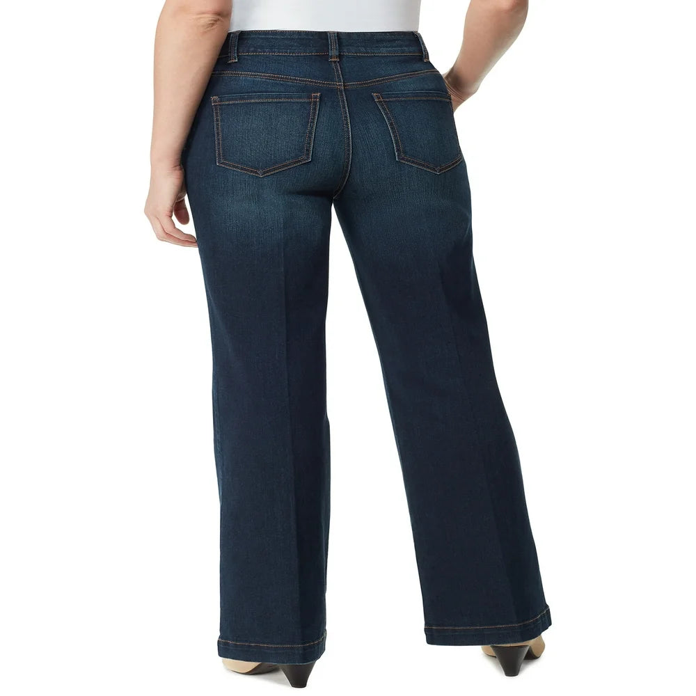 Women'S High Rise Flare Trouser Jean, Regular and Short Inseams