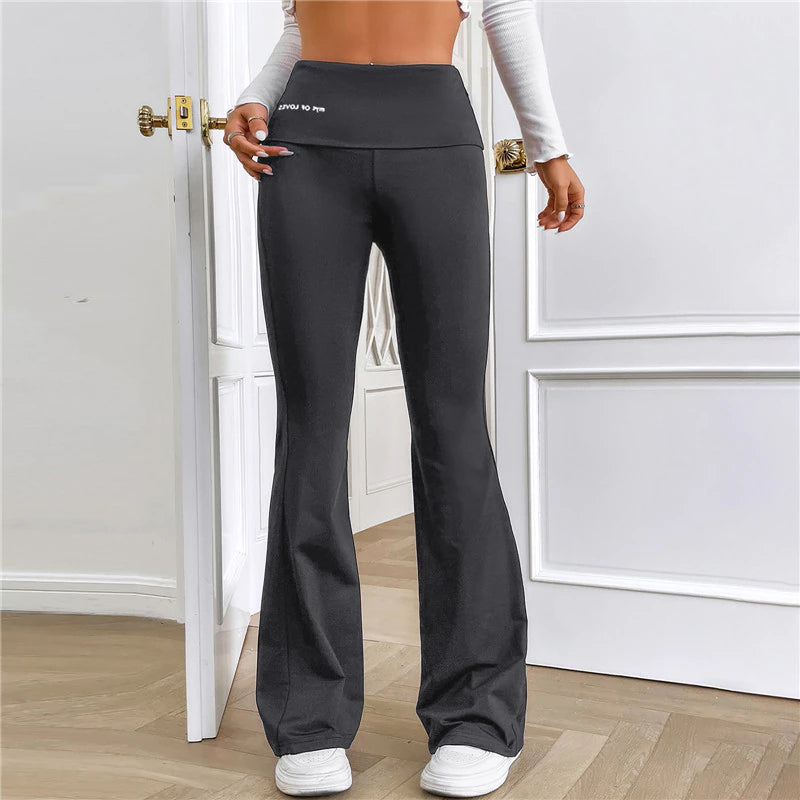 Women Micro Flared Shark Pants Leggings Slim Yoga Pants Women High Waist Wide Leg Pants Gym Sports Flared Pants Dance Trousers